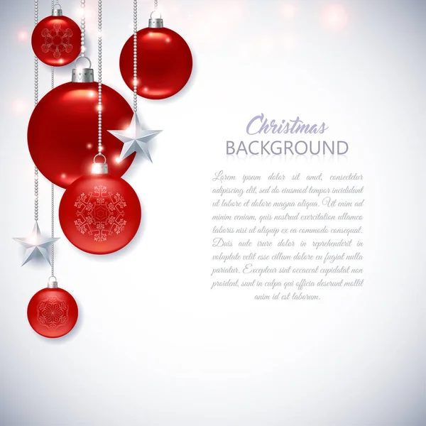 优雅的白色圣诞背景与磨砂和光泽的红色 C — 图库矢量图片