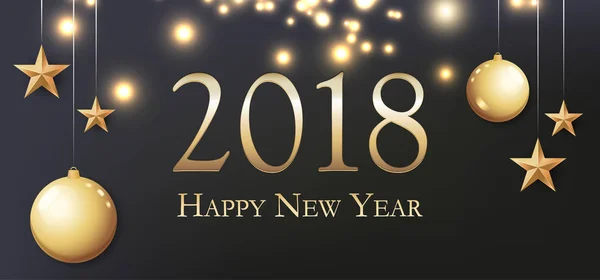2018 Feliz año nuevo tarjeta — Vector de stock
