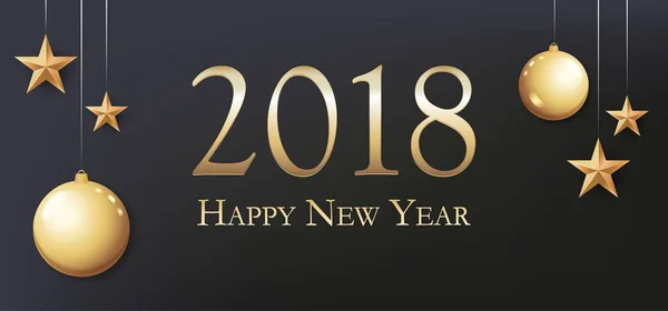 2018 Feliz año nuevo tarjeta — Vector de stock