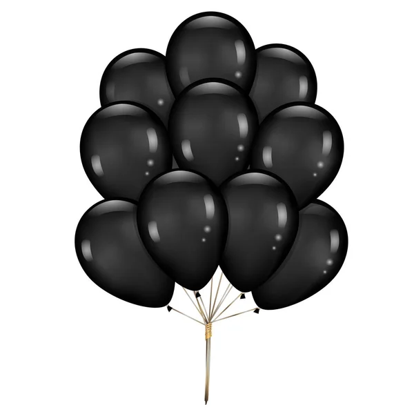 Błyszczące balony pęczek zestaw izolowane na białym tle. Ilustracja wektorowa. Elementy do czarnego piątku Wyprzedaż plakat — Wektor stockowy