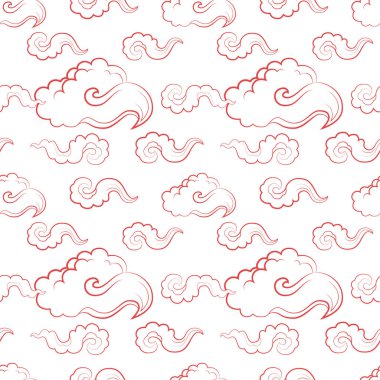 Pattern with Clouds in traditional Chinese style. clipart