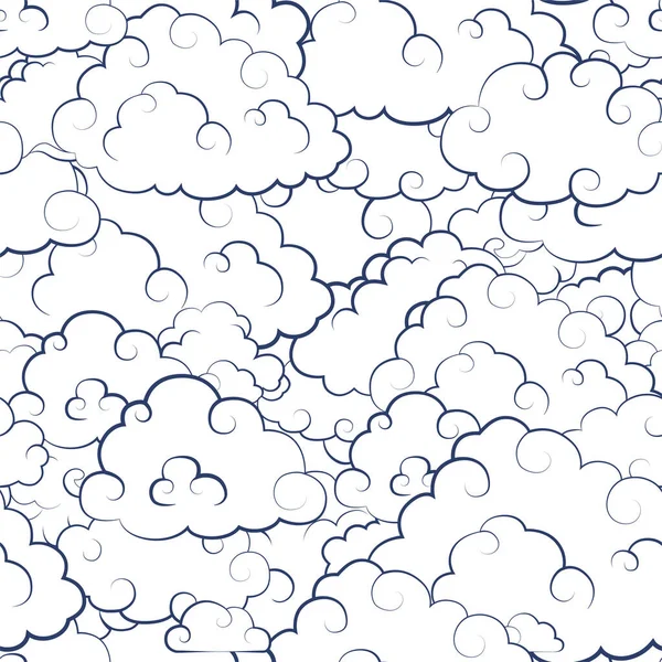 Pattern with Clouds in traditional Chinese style. — Stock Vector