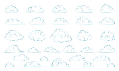 Çin tarzında bulutlar. Büyük şirin vektör bulutları.