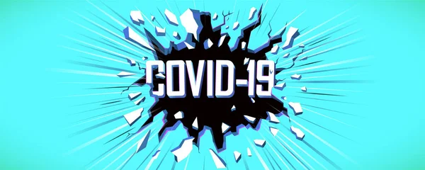 COVID-19 Coronavirus - концепт-банер. Covid-19 - логотип оформлення типографіки. Всесвітня організація охорони здоров'я запровадила офіційну назву хвороби Коронавіруса під назвою COVID-19 — стоковий вектор