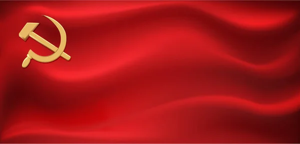 Drapeau rouge de l'Union soviétique. Drapeau avec marteau et faucille — Image vectorielle