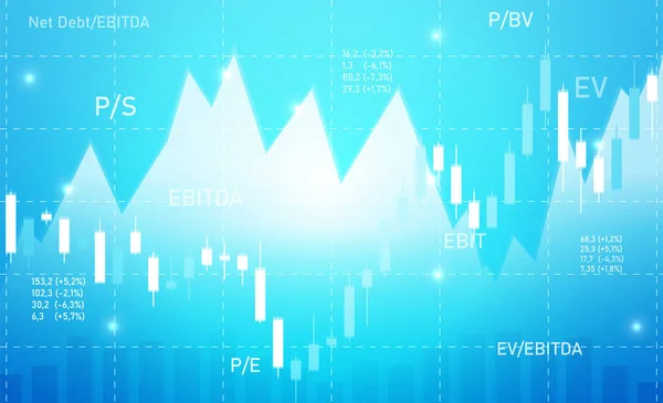 Business Modré Pozadí Grafy Multiplikátory Pro Finanční Blog Novinky — Stockový vektor