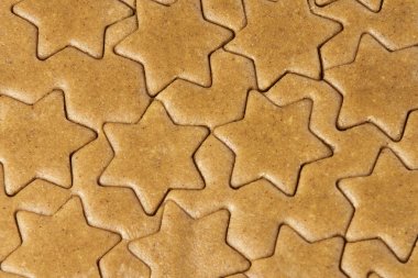 Bisküvi hamur. Yıldız şekli. Tatlı pişirme