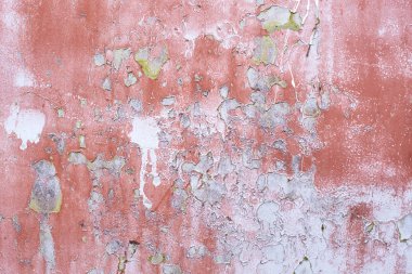 Eski duvar yüzeyi. Koyu kırmızı boya. Siyah noktaları