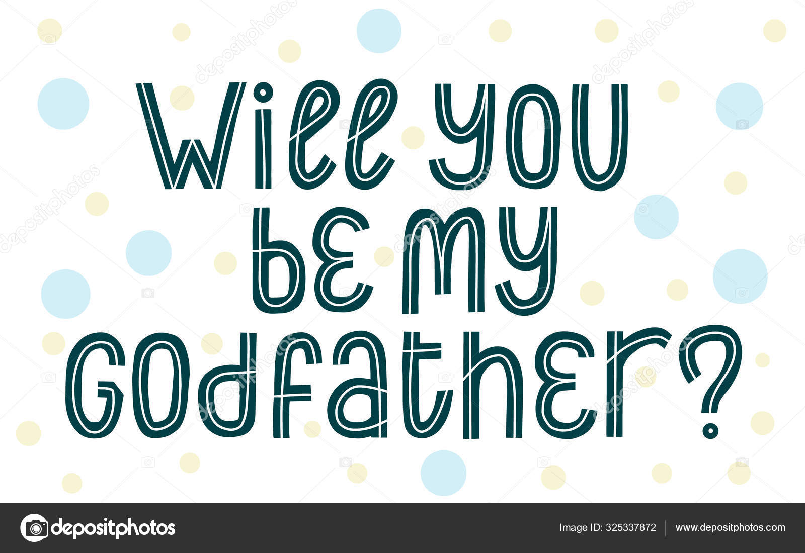 Will you Be my Godfather phrase. Graphic vector proposal card ⬇ Vector