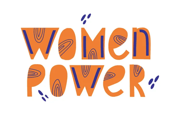 Citazione di Women Power. Slogan femminile. Frase moderna. Lettering ecotipografia — Vettoriale Stock