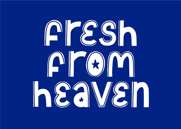 Fresh From Heaven vector card design. Blue and white color graphic — 图库矢量图片