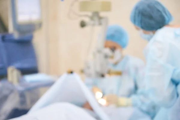 Tıbbi geçmişi bulanık. Ambulans veteriner odası. Mavi hastane koridoru. Diş hekimliği iç mimarisi. Klinik bilim ambulansı. Eczane laboratuarı bulanık. — Stok fotoğraf