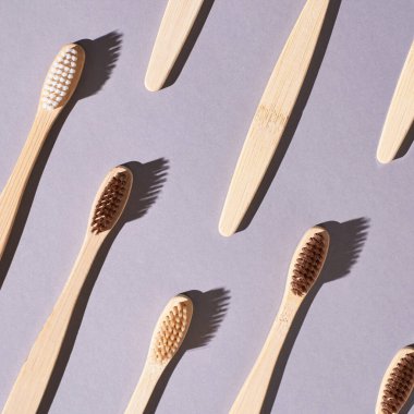 Bambu diş fırçası seti. Farklı renk