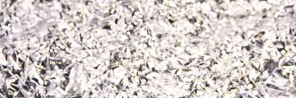Folia aluminiowa zmiażdżona tekstura. Tło materiału metalowego — Zdjęcie stockowe