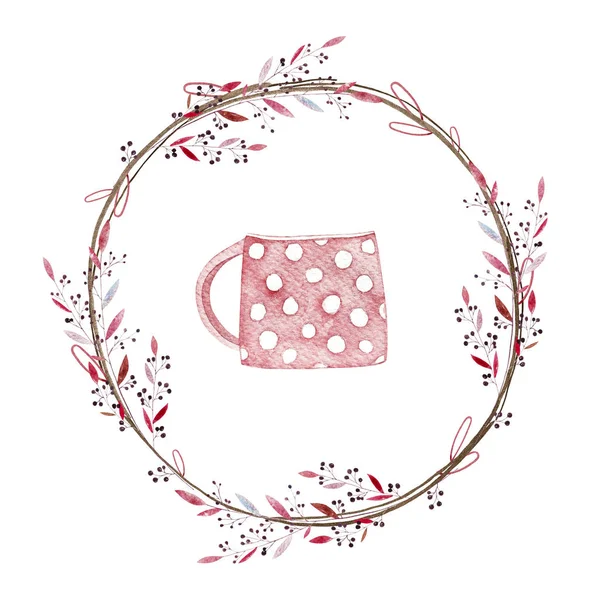 Tatlı sonbahar çelenk. Suluboya.