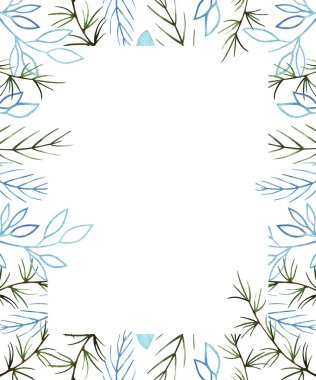 Noel ve yeni yıl koleksiyonu. Suluboya çerçeve