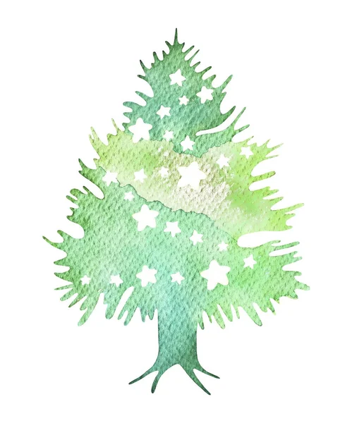 Noel ve yeni yıl koleksiyonu. Suluboya kartpostal. 