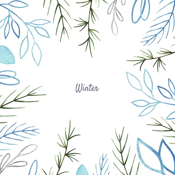 Noel ve yeni yıl koleksiyonu. Suluboya çerçeve