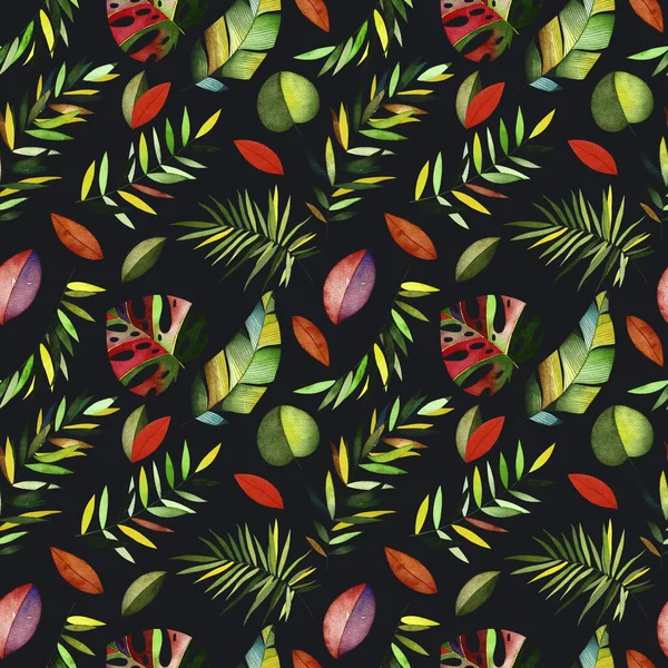 Watercolor tropical seamless pattern.