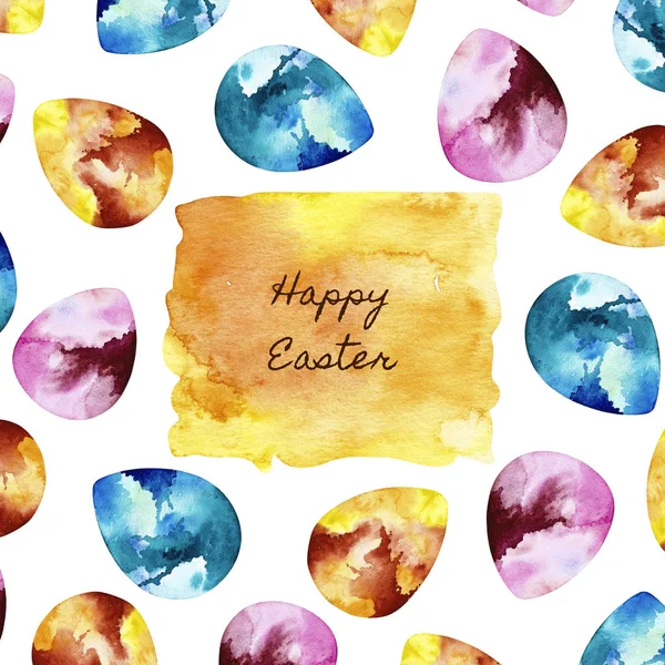 Watercolor easter postcard. — Stock Photo, Image
