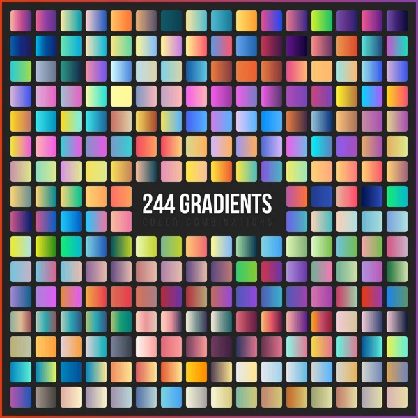 Mega juego de vectores de 244 gradientes . — Archivo Imágenes Vectoriales
