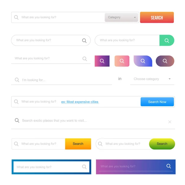 Elementos y botones de Diseño Web. Conjunto UI . — Vector de stock