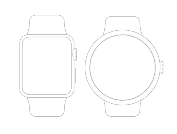 在白色的表面上的向量线框智能手表. — 图库矢量图片