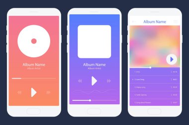 Mobil App müzik çalar ayarlayın. Farklı varyasyonları
