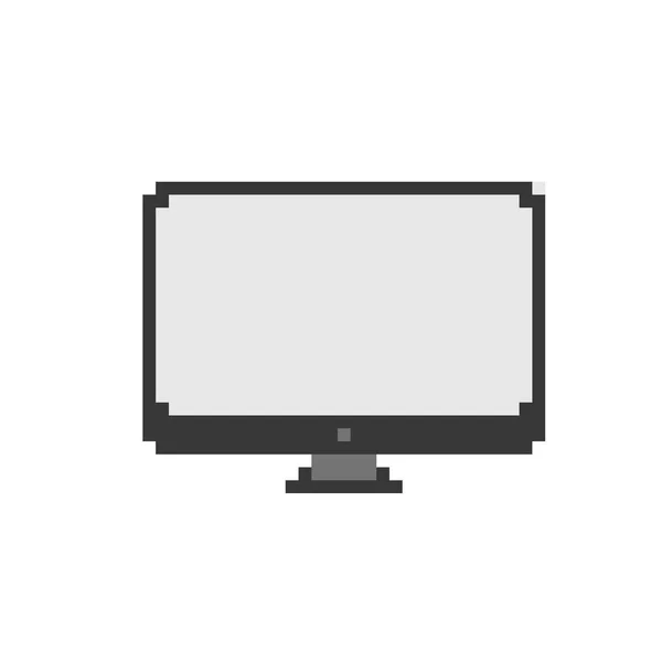 Retro computer display in pixel style. — Stock Vector