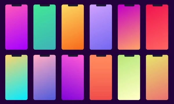 Conjunto de 12 fundo de cor com gradientes . — Fotografia de Stock