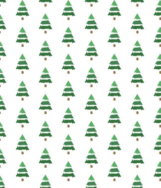 Beyaz arkaplanlı Noel ağacı deseni