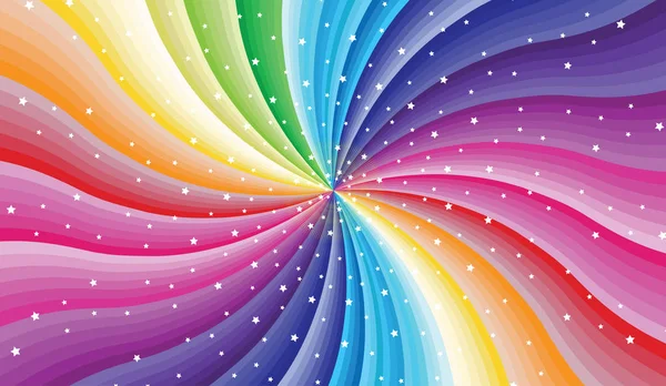 Abstract Regenboog Streep Met Sterren — Stockvector