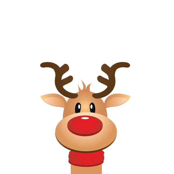 可爱的红鼻子驯鹿 — 图库矢量图片