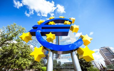 Euro currency sign at ECB clipart