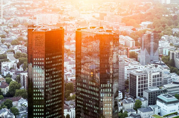 Moderne wolkenkrabbers van Frankfurt — Stockfoto