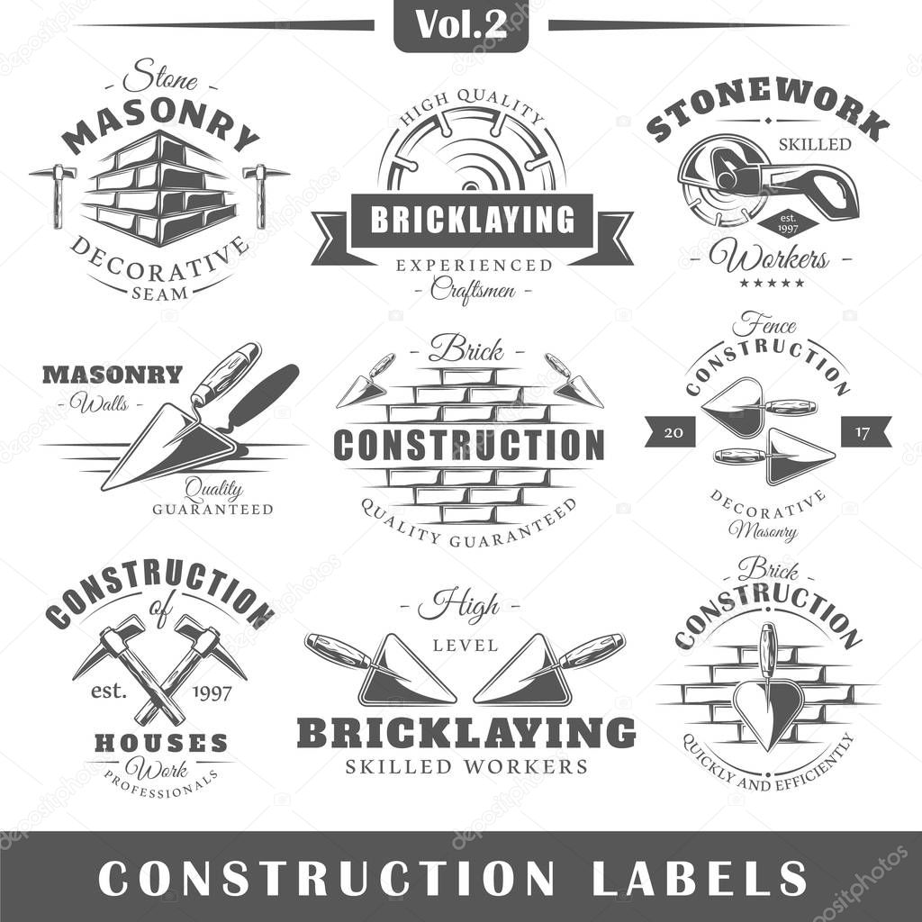 Vintage construction labels
