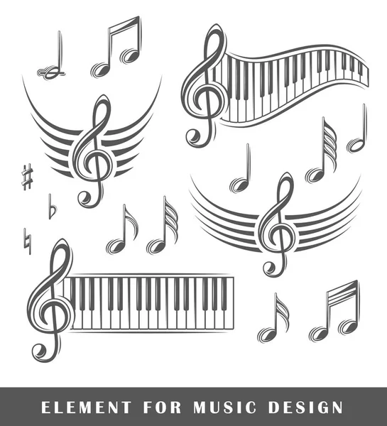 Treble clef and notes — Stock Vector