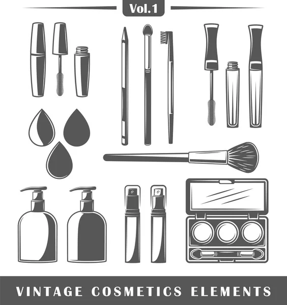 Vintage kozmetikumok elemek — Stock Vector