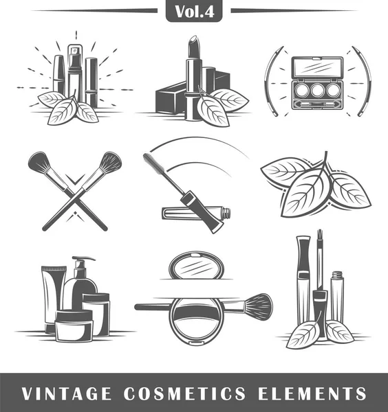 Elementos cosméticos vintage —  Vetores de Stock