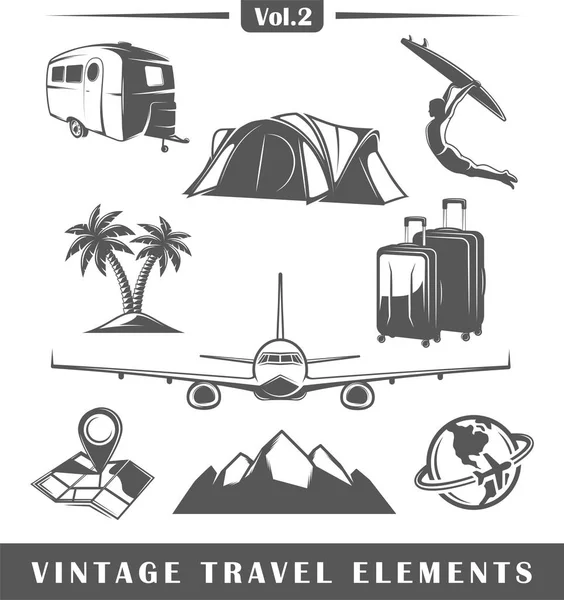 Vintage travel elements — Stock Vector