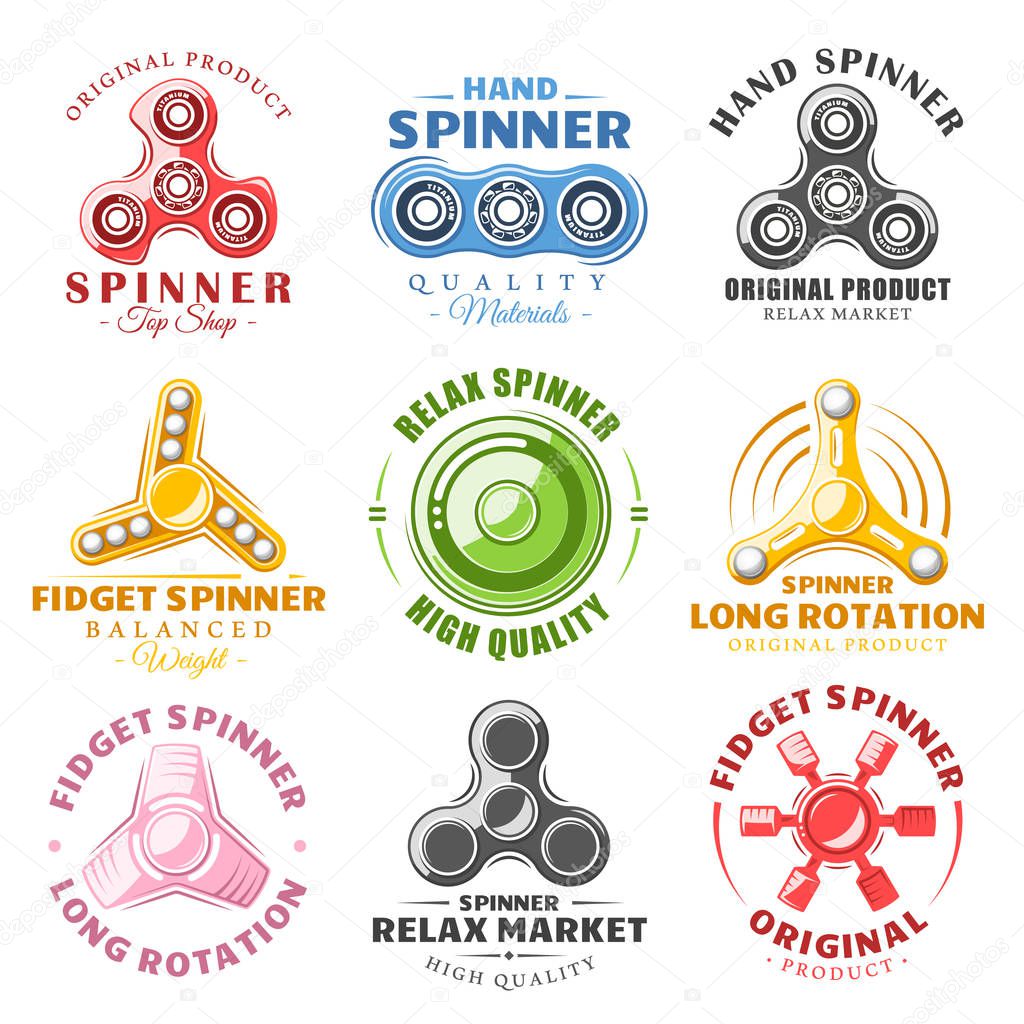 Hand spinner labels and logos