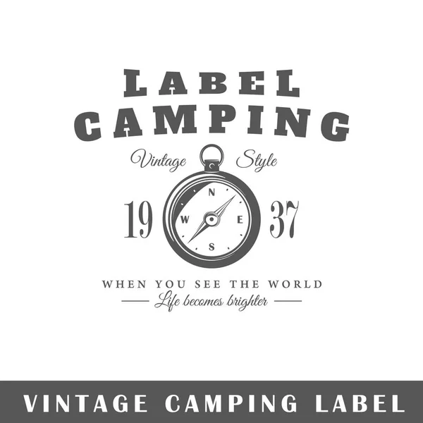 Modèle d'étiquette de camping — Image vectorielle