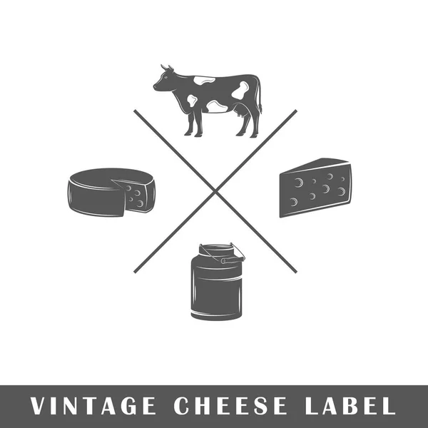 Modèle d'étiquette de fromage — Image vectorielle