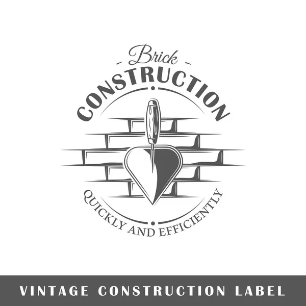 Plantilla etiqueta construcción — Archivo Imágenes Vectoriales