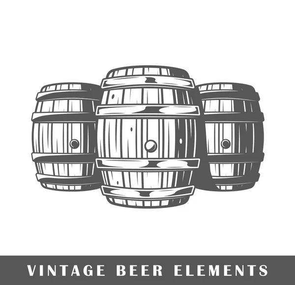 Barils de bière isolés sur fond blanc — Image vectorielle