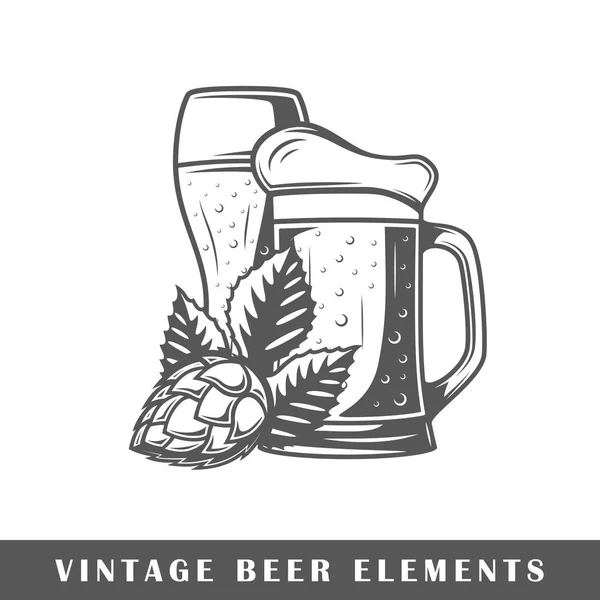 Vintage bier elementen — Stockvector