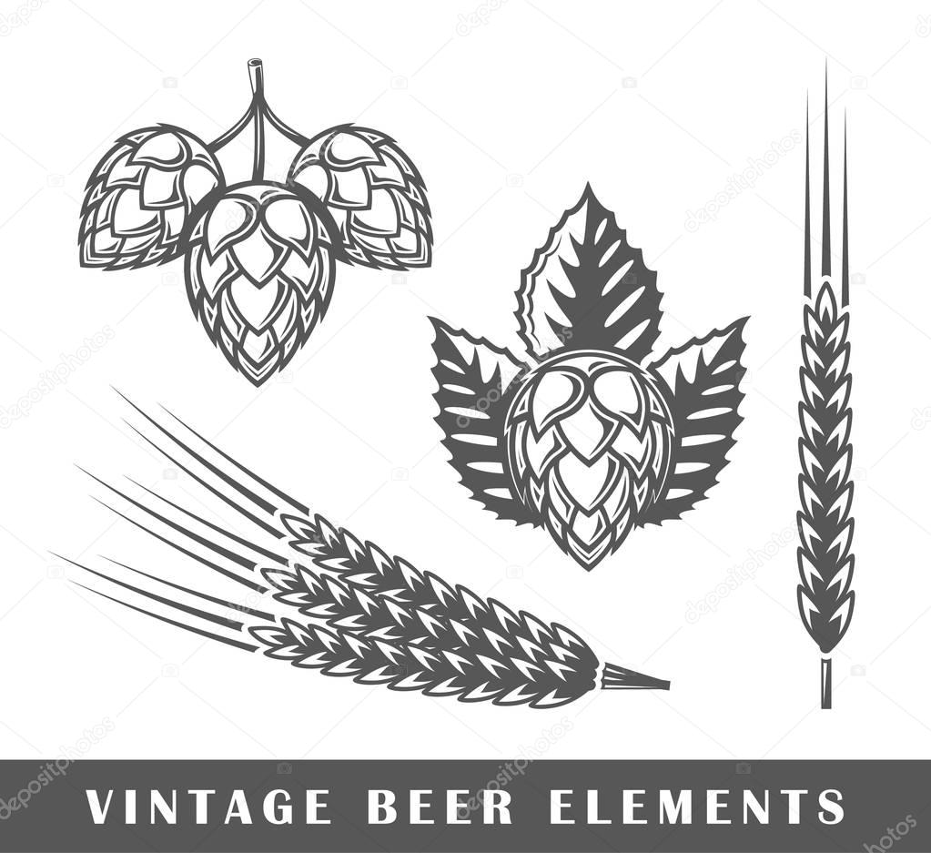 Vintage beer elements