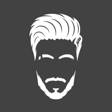 Siyah arkaplanda izole edilmiş bir saç stilinin silueti