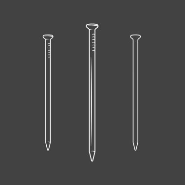 Çivi siyah arkaplanda izole edildi