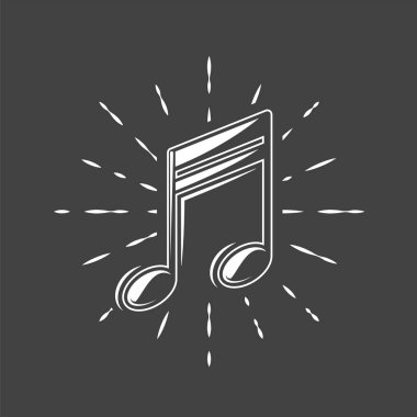 Müzik notaları havai fişeklerin arka planında resmedilir